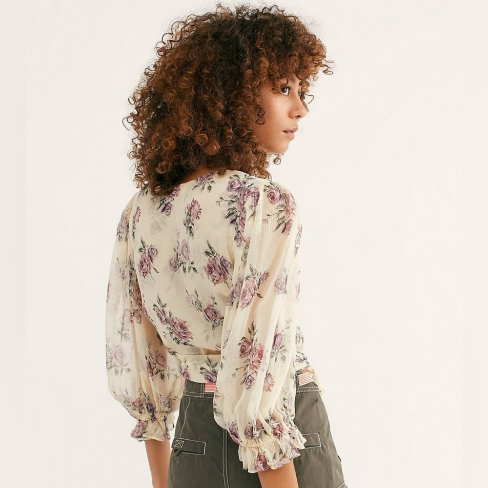 LoveShackFancy Domino Silk Top in Dream - Picture 4 of 10